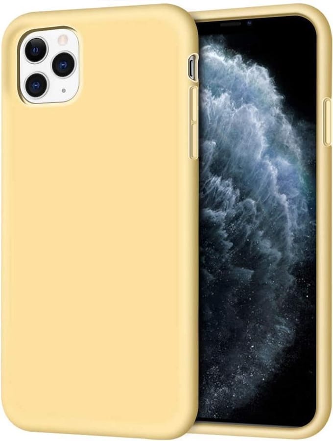 Siliconen Liquid Backcover Hoesje Geschikt voor: iPhone 12 Pro Max - Geel
