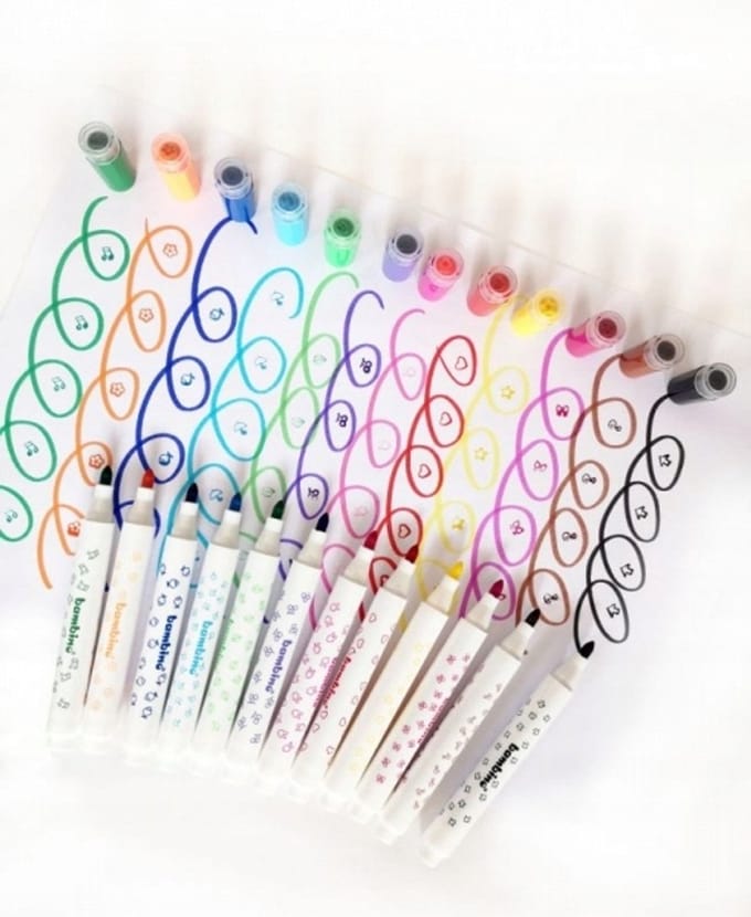 Bambino Stempel Markers - 12 Levendige Kleuren