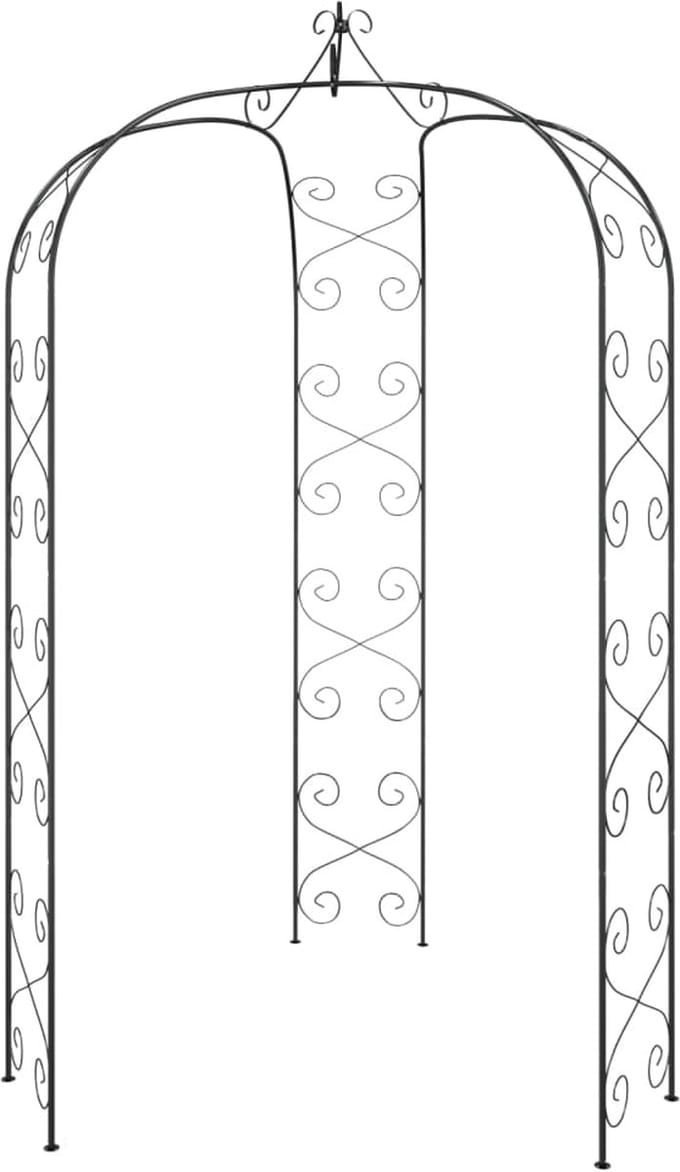 vidaXL-Tuinboog-Ø180x255-cm-staal-zwart