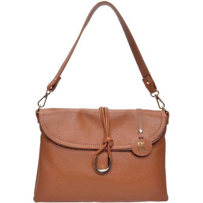 Anna Luchini Brown Rundleer Tas