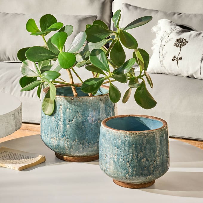 LOBERON Sierpot set van 2 Mavoreta antiekblauw