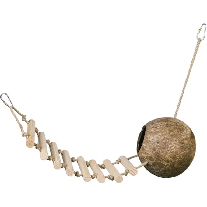 Kokosnoot vogelnestje met ladder Nobby Pet