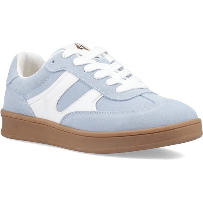 Hush Puppies Maura Suède Dames Blauwe Sneakers