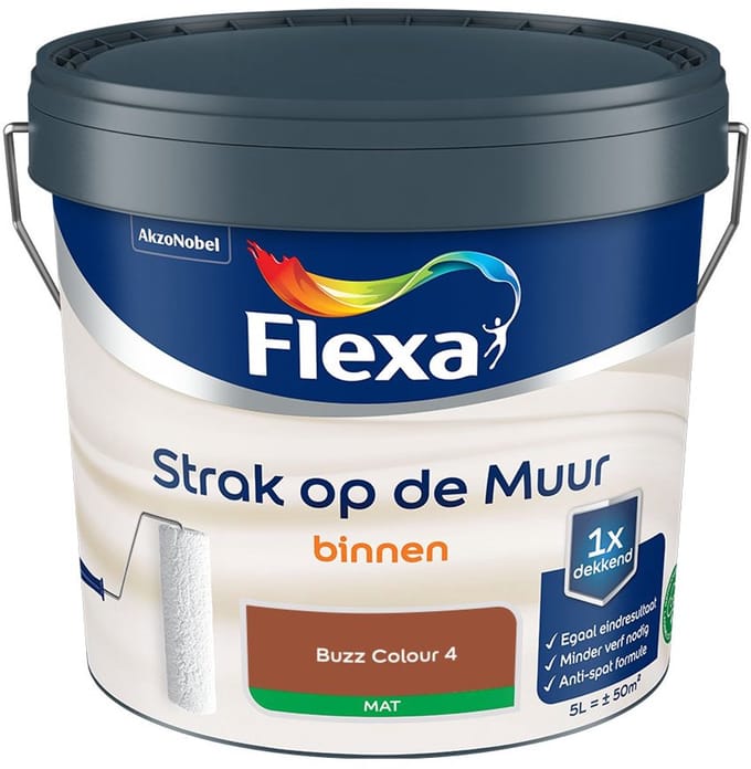Flexa - Strak Op De Muur Binnen Mat - Buzz Colour 4 - Mengverf - 5 L