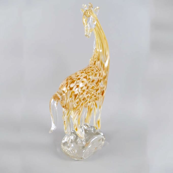 AL - Giraffe - Geel - Glaswerk - 22 x 9 x 37 cm