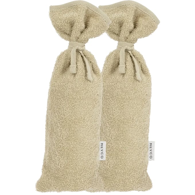 Meyco Baby Uni kruikenzak - 2-pack - badstof - sand
