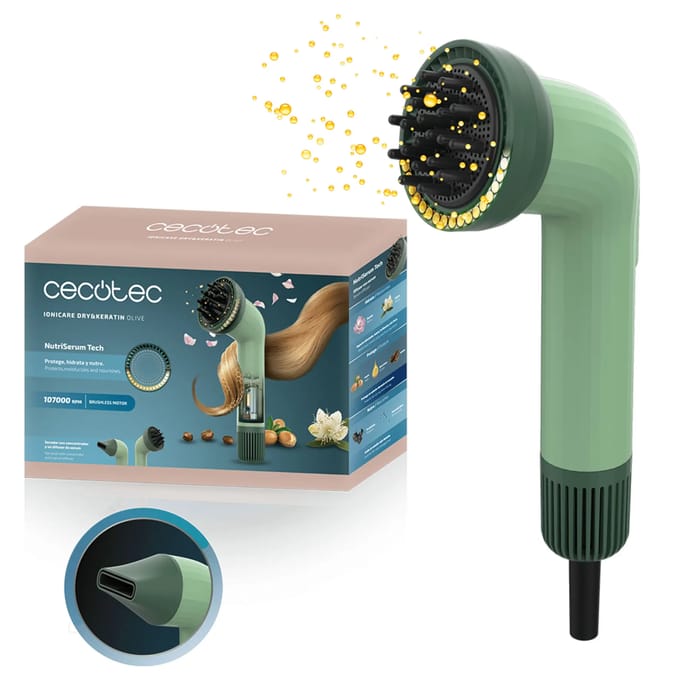 Cecotec IoniCare Dry&Keratin Olive 1200W ionische haardroger groen NutriEssence