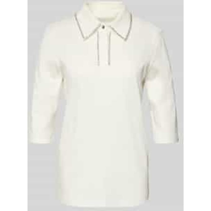 Blouseshirt met platte kraag en siersteentjes