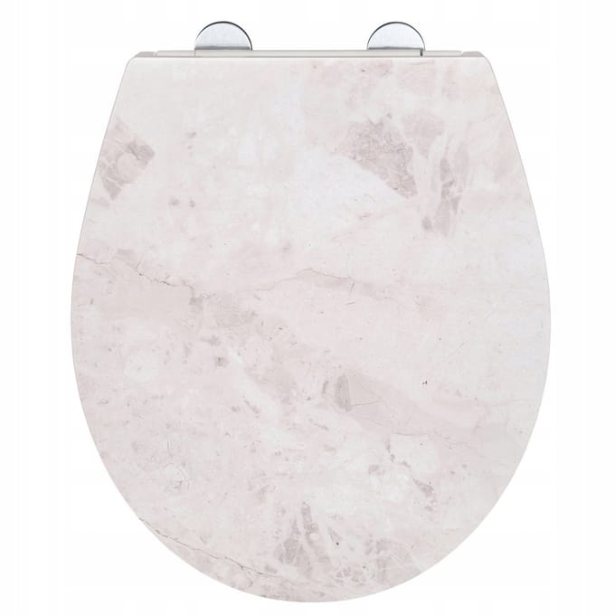 Wenko MARMER Duroplast toiletbril, marmerstructuur, beige