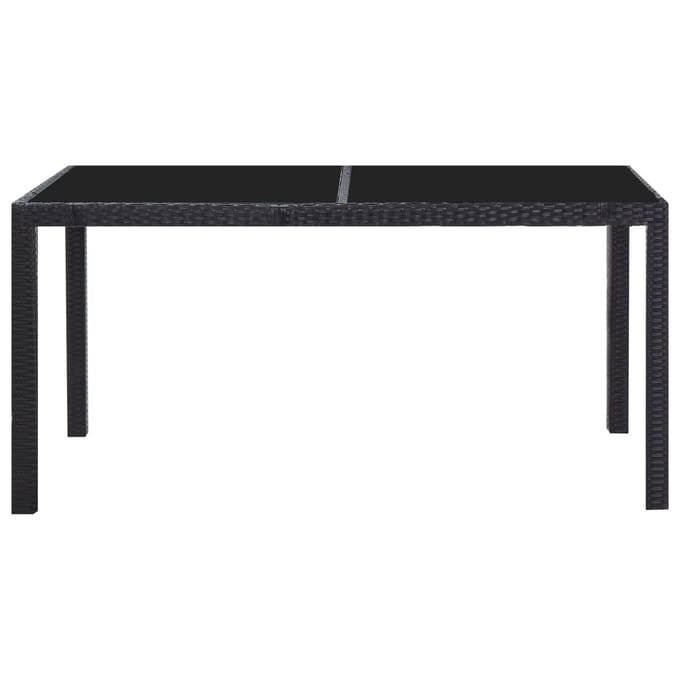 vidaXL - 7-delige - Tuinset - poly - rattan - zwart