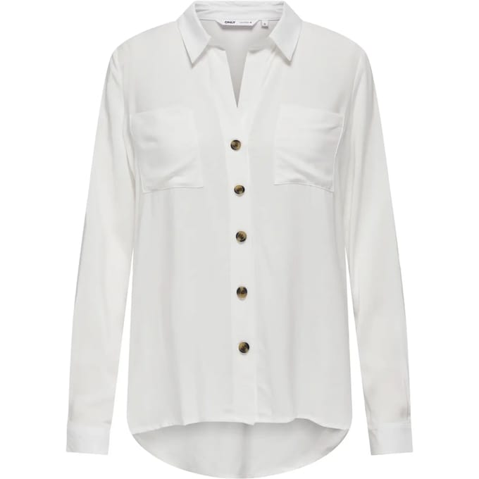 Overhemdblouse van viscose met verlengd rugpand, model 'YASMIN'