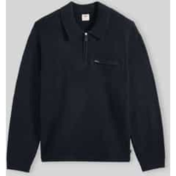 relaxed fit schipperstrui met wol model 'Boulder Quarter-zip'