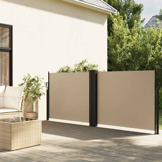 vidaXL Windscherm uittrekbaar 120x600 cm beige