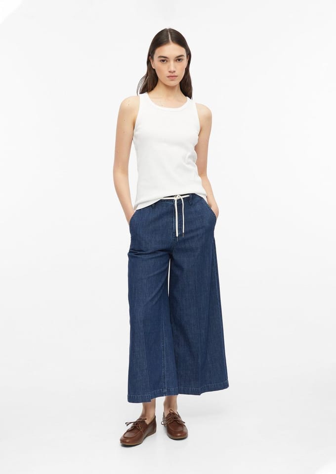 Jeans regular fit hoge taille extra wijde pijpen 100% katoen dames s.Oliver