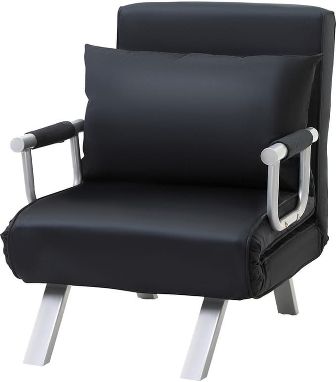 HOMCOM sofa bedbank - met verstelbaar - rugleuning - kussens - zwart