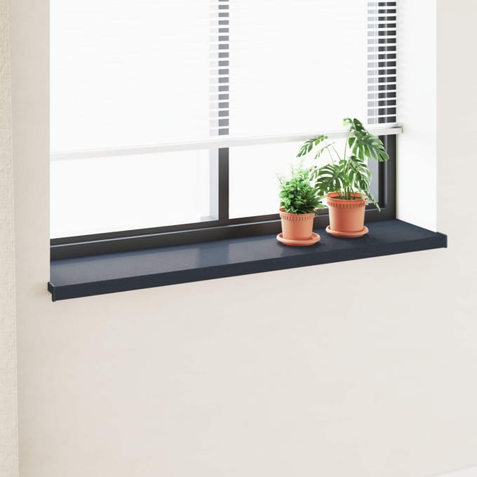 vidaXL - Raamdorpel - Antraciet - met - houtnerf - 140 - x - 30 - x - 4,5 - cm - PVC