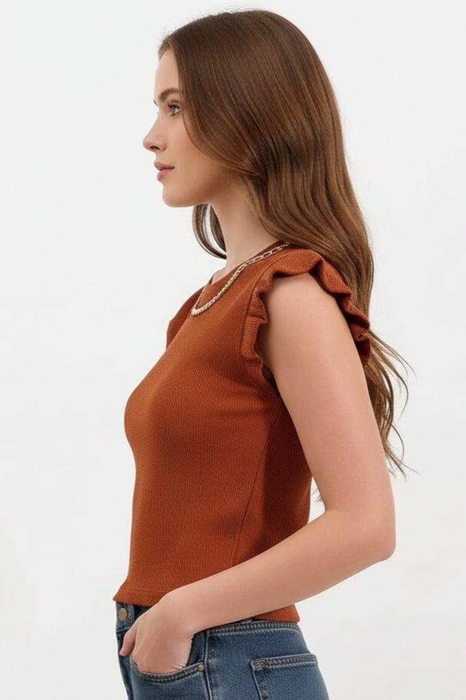 Geborduurde Textuur Crew Neck Blouse