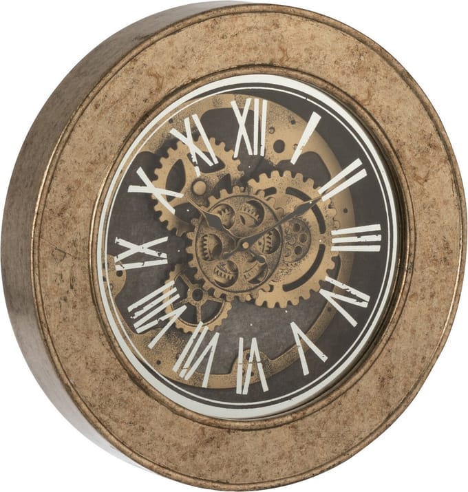 J-Line klok Binnenwerk - hout - goud - Ø 50 cm