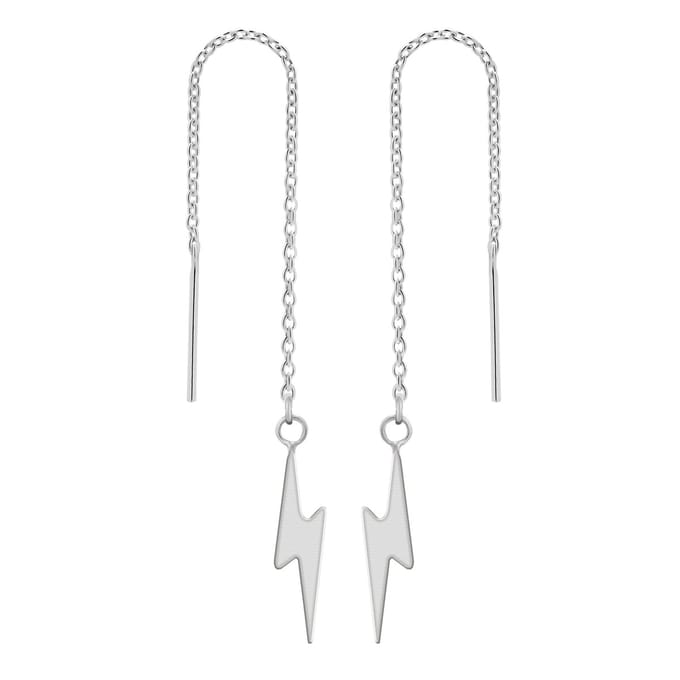 Zilveren oorbellen - chain design - bliksemschicht - 925 zilver