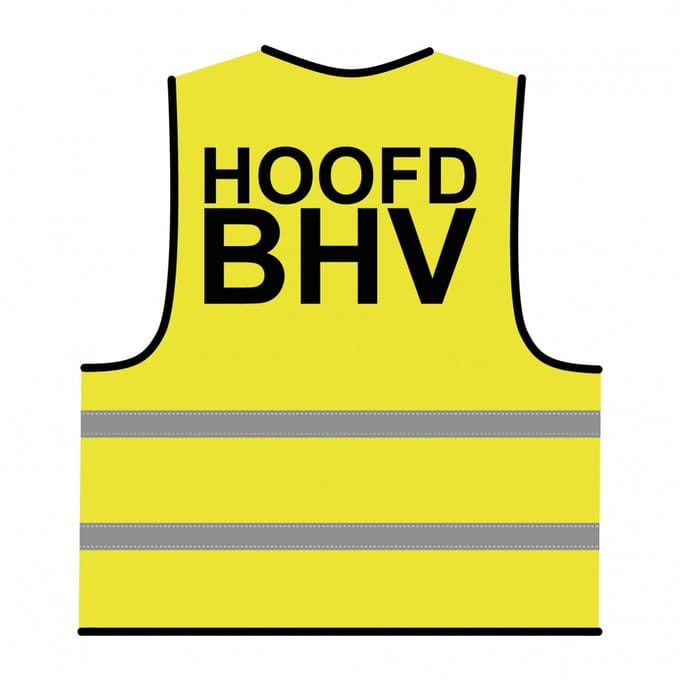Hoofd BHV hesje geel