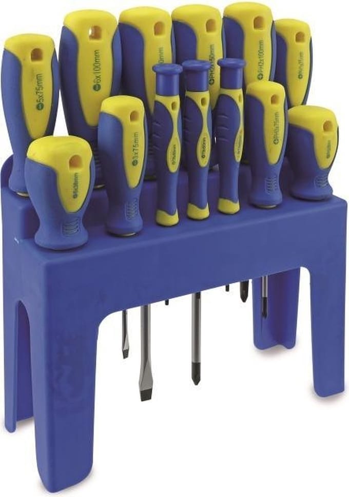Kinzo set schroevendraaiers - 13 delig - magnetisch - CR-V-staal