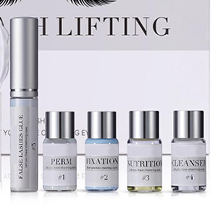 Kit de permanente pour cils, recourbement et rehaussement de cils semi-permanents, avec coussinet en silicone pour la beauté white