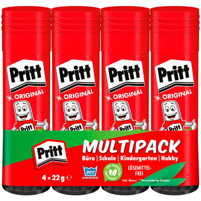 PRITT lijmstift, verpakking van 4, 22 g per stick