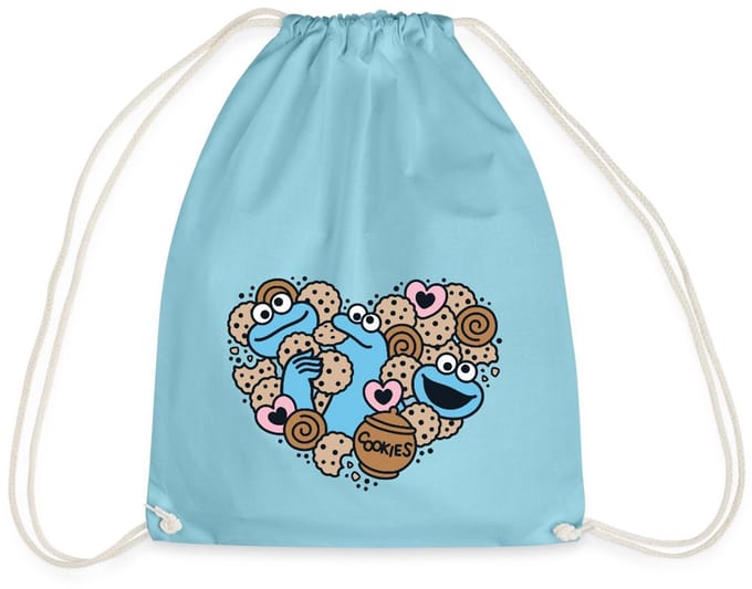 Sesamstraat Hart Met Koekiemonster Gymtas