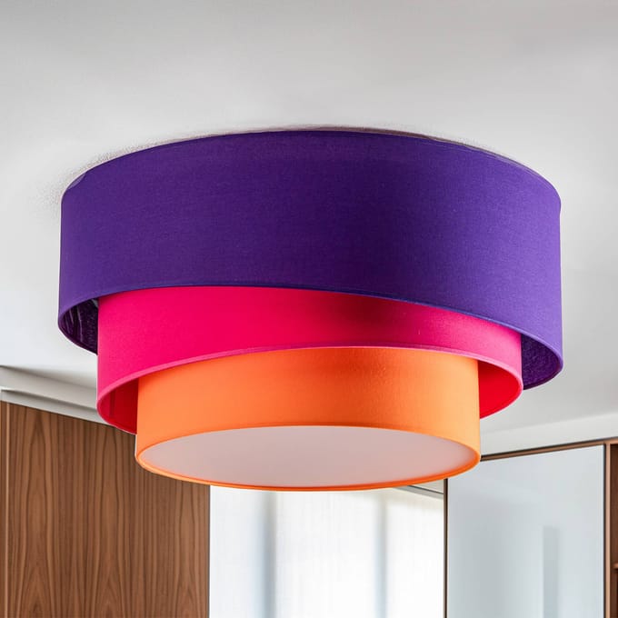Euluna Trio Max deken, Ø60cm, paars/roze/oranje