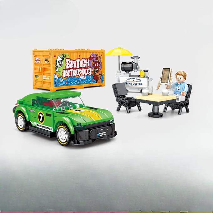 Blocs de Construction Compatibles avec Jouet Modèle de Voiture de Course Sportive Éducative pour Garçons Cadeau 25.5*18.5*5.8cm* green
