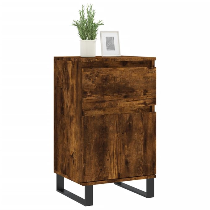 vidaXL - Dressoirs - 2 - st - 40x35x70 - cm - bewerkt - hout - gerookt - eikenkleurig