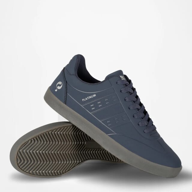 Q1905 Sneaker platinum one middenblauw/antraciet