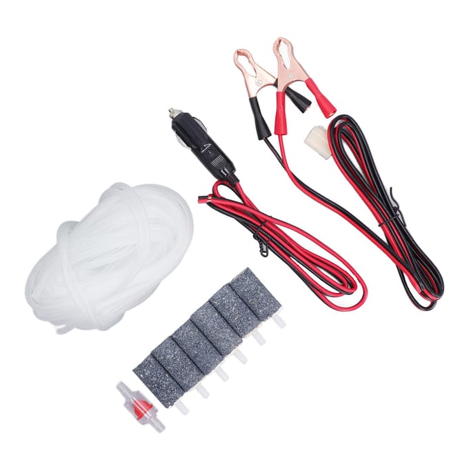 Luchtpomp Accessoire Luchtslang Terugslagklep Bruissteen Batterijklem Kabelset Kit MPQ 906 white