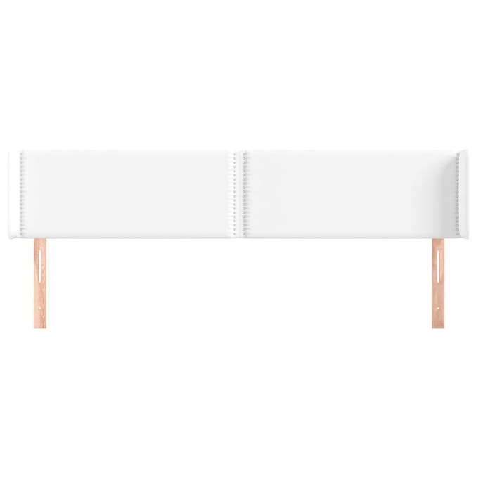 vidaXL - Hoofdbord - met - randen - 203x16x78/88 - cm - kunstleer - wit