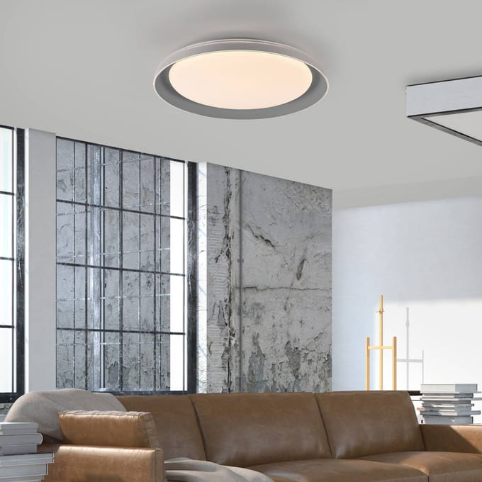 JUST LIGHT. GmbH JUST LIGHT. Sati plafondlamp, kunststof, grijs