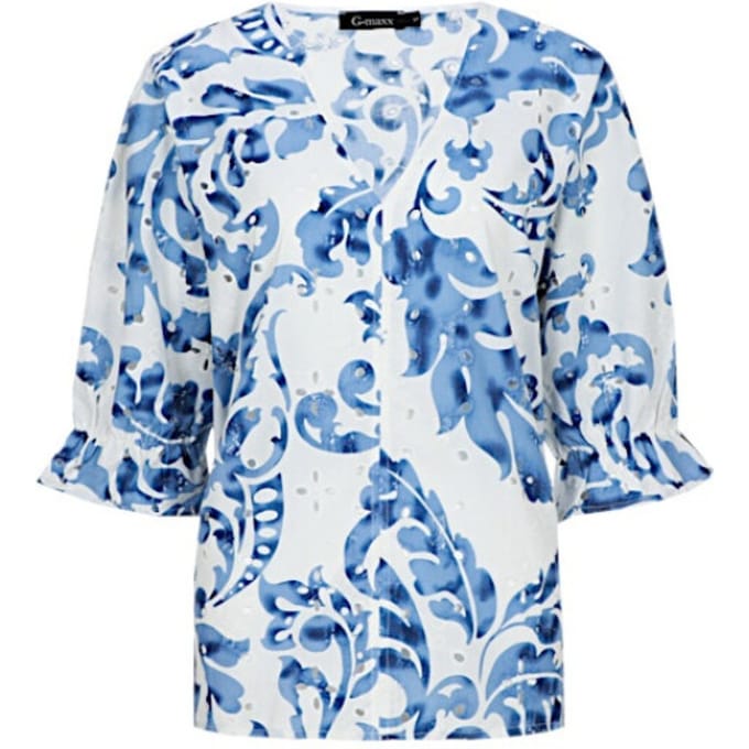 G-Maxx Top ophelia-offwhite/light indigo