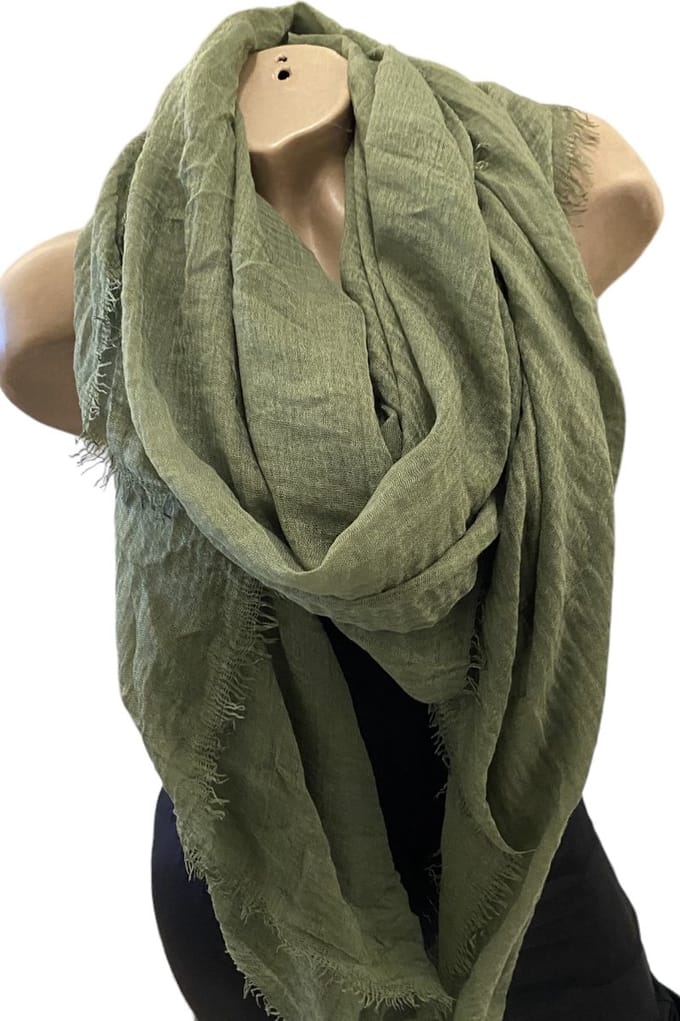 Dames sjaal lang effen 40# Army Green