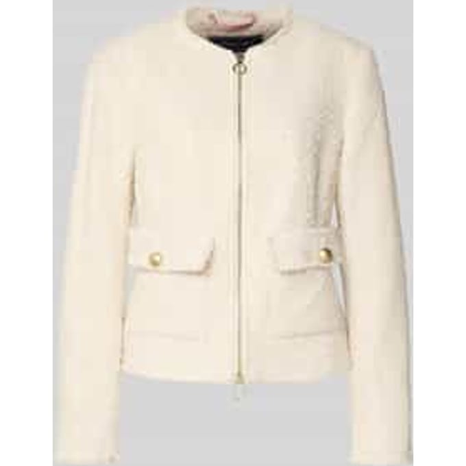 Blazer in bouclélook met ronde hals