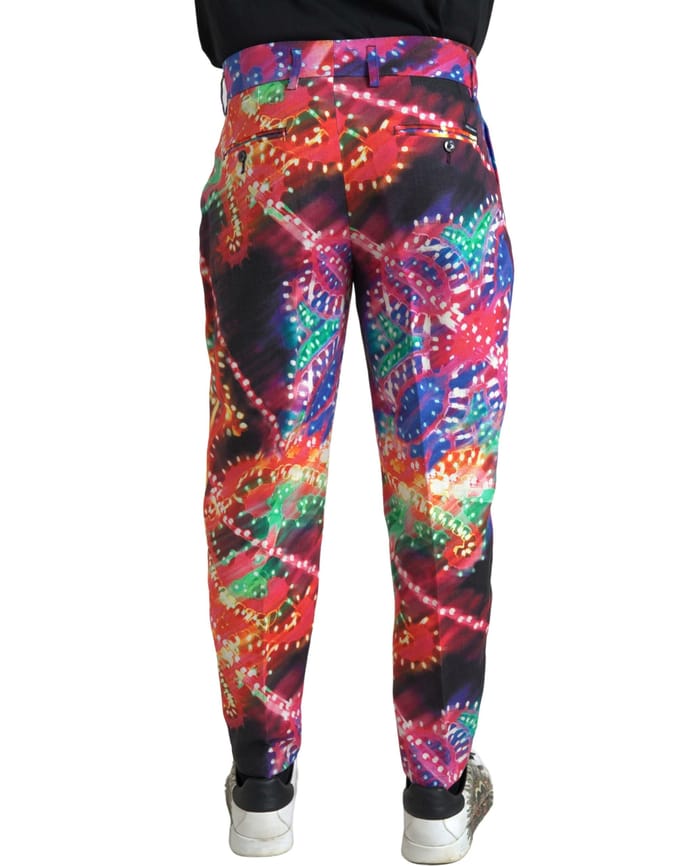 Geplooide Broek Multicolor Print