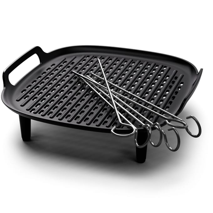 Philips Grill Set Airfryer Accessoire - HD9959/00 - Geschikt voor Philips - Grillplaat met 6 spiesen
