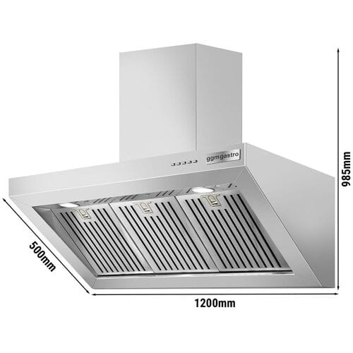 GGM Gastro Plasma Dunstabzugshaube - 1200mm - 96% Abluftreinigungseffizienz - mit Soft Touch-Control, Motor, Filter & Lampe