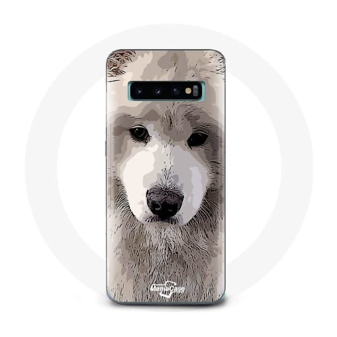 Coque - Samsung - Galaxy S10 - Souple - Gris - Samoyède gris