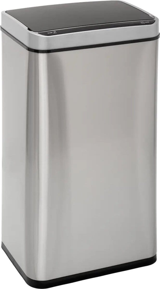 5Five Prullenbak/pedaalemmer automatish - met bewegingssensor - zilver - metaal - 40 liter - 33 x 24 x 66 cm