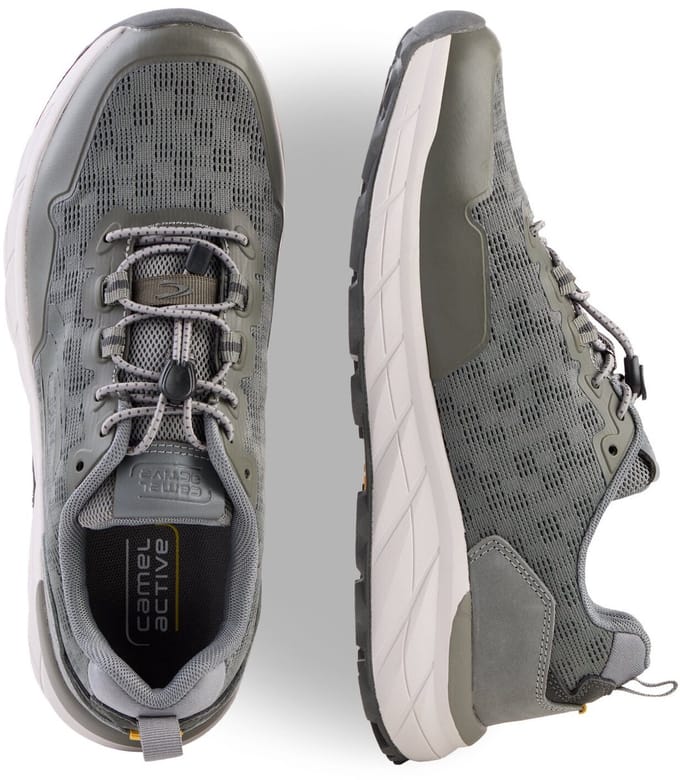 camel active Casual sneaker met snelsluiting - Maat menswear-43 - Grijs