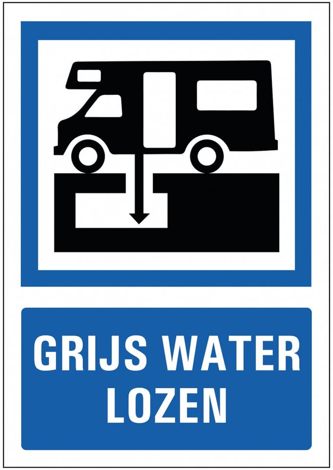 Grijs water lozen sticker 297 x 420 mm