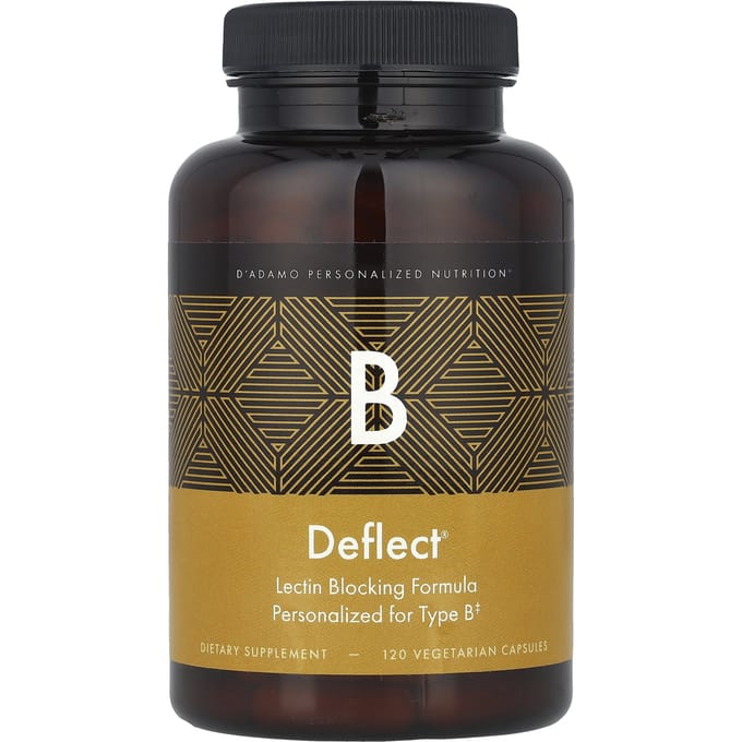 D'Adamo, Deflect® B, Formule de Blocage des Lectines, 120 Gélules Végétales