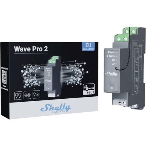 Shelly Qubino Pro 2-Kanaals Z-Wave Din-Rail Relais Voor Automatisering