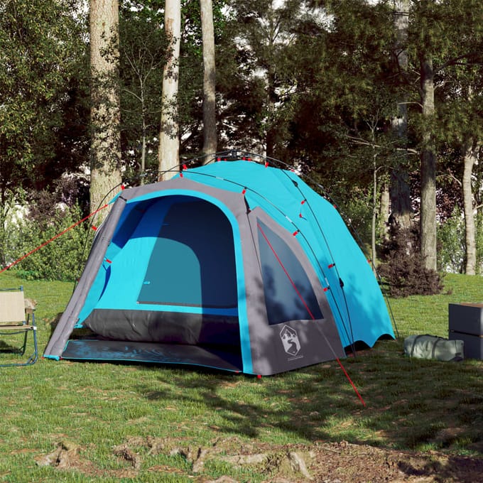 vidaXL - Koepeltent - 3-persoons - snelontgrendeling - blauw