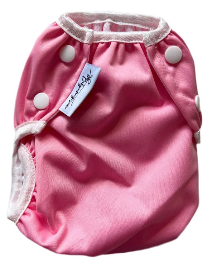 Wasbare zwemluiers baby - Roze effen design - 3-15kg