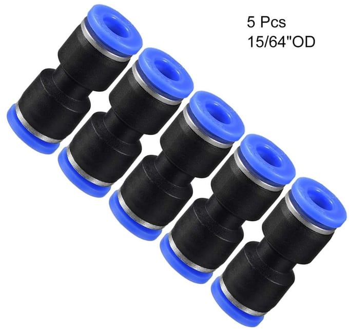 Dailygoods - Pneumatische Snelkoppelingen voor 6mm Luchtleidingen (5 stuks)